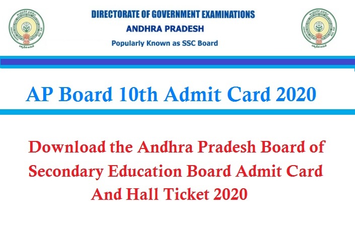 AP Board 10th Admit Card 2020 – Download the Andhra Pradesh Board of Secondary Education Board Admit Card