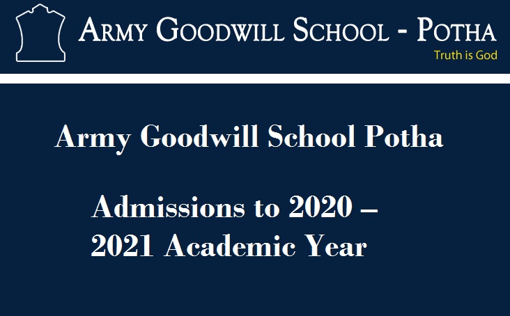 Army Goodwill School Potha – Admissions to 2020 – 2021 Academic Year