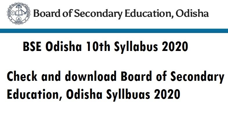 BSE Odisha 10th Syllabus 2020 – Check and download Board of Secondary Education, Odisha Syllabus 2020