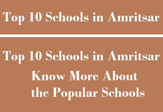 Top 10 Schools in Amritsar, Know More About the Popular Schools